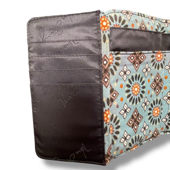 Vera Bradley Retired Canyon Floral Trifold Wallet Snap Zip Purse Clutch Quilted - Picture 8 of 13